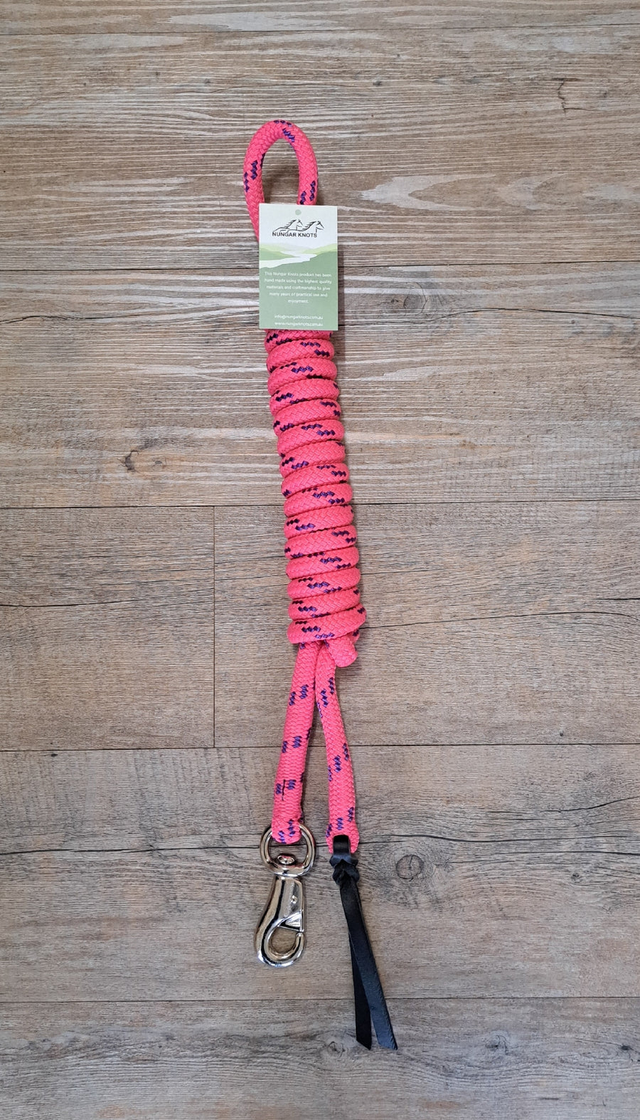 Training Lead Nungar Cast Bull Clip 12mm 12ft Pink & Purple