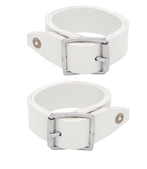 Hobble Straps Chrome Leather Pair