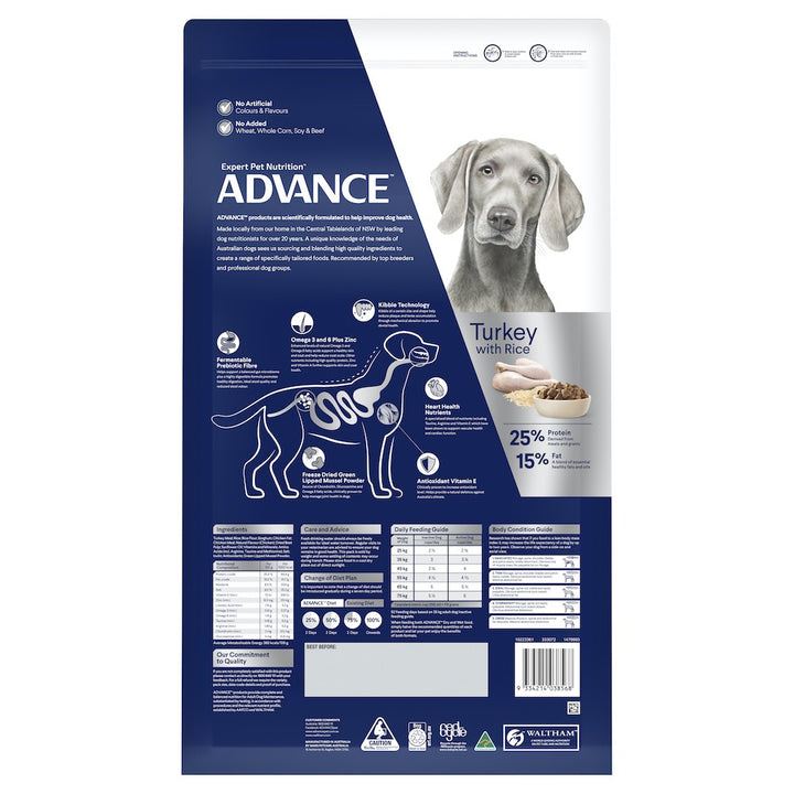 Advance Dog Adult Turkey & Rice Large Breed 15kg