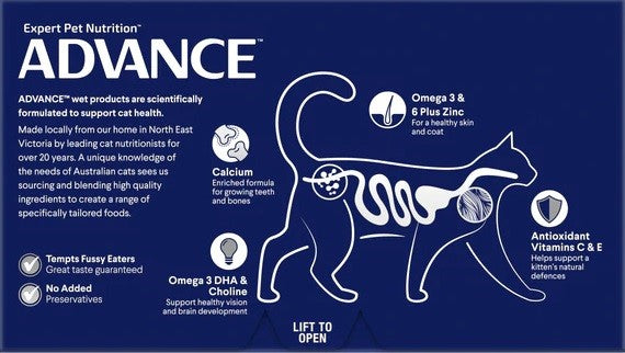 Advance Cat Wet Tray Kitten Tender Chicken Delight 7 X 85gm