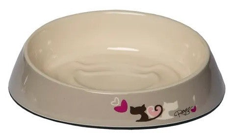 Cat Bowl Fishcake Grey Heart Tails