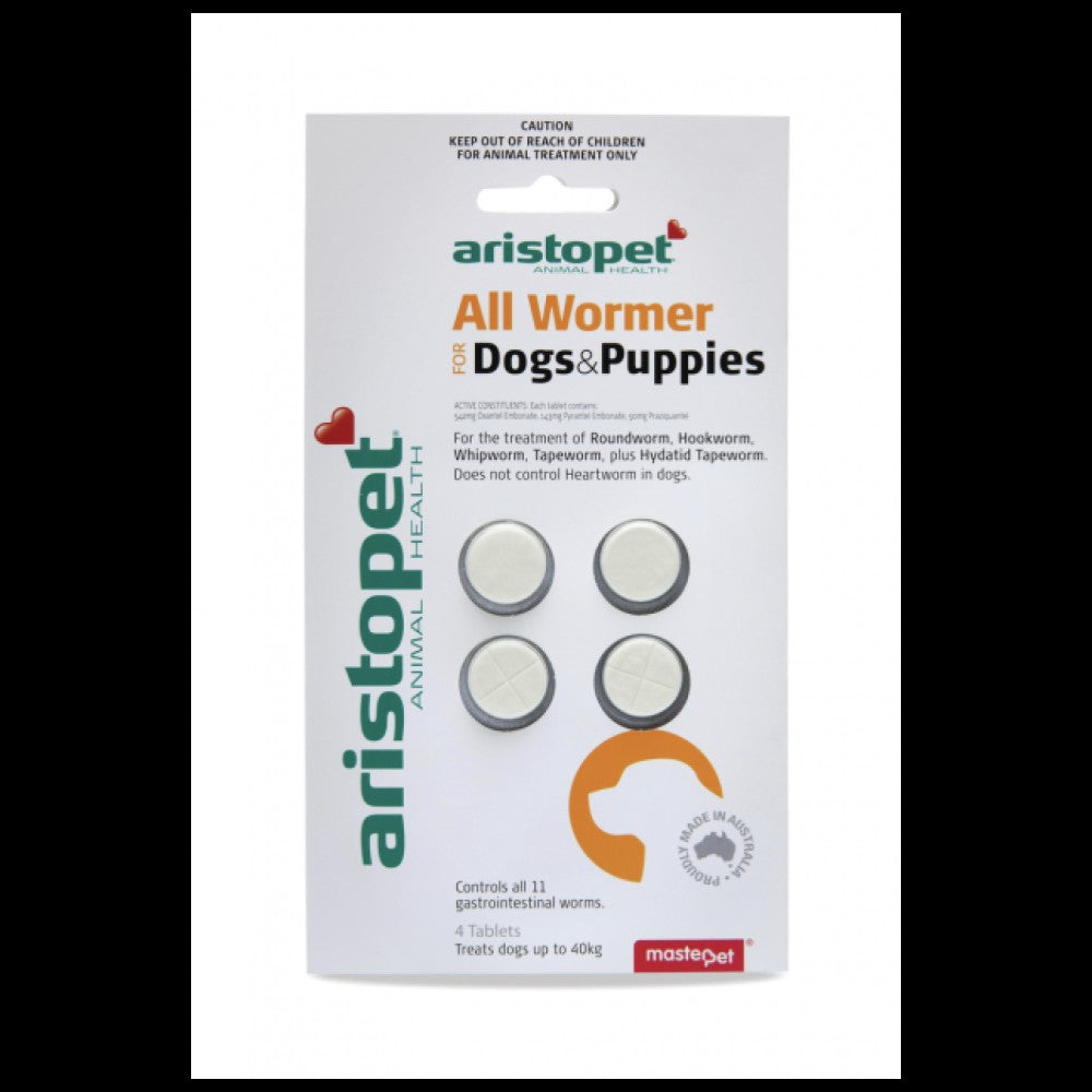 Wormer Aristopet Tablet All Puppy Or Dog 4 Pack