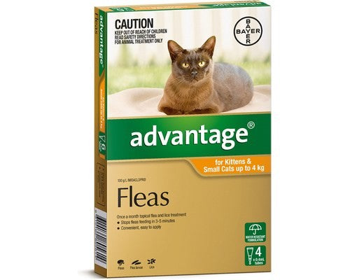 Advantage Cat Under 4kg Small 4 Pack