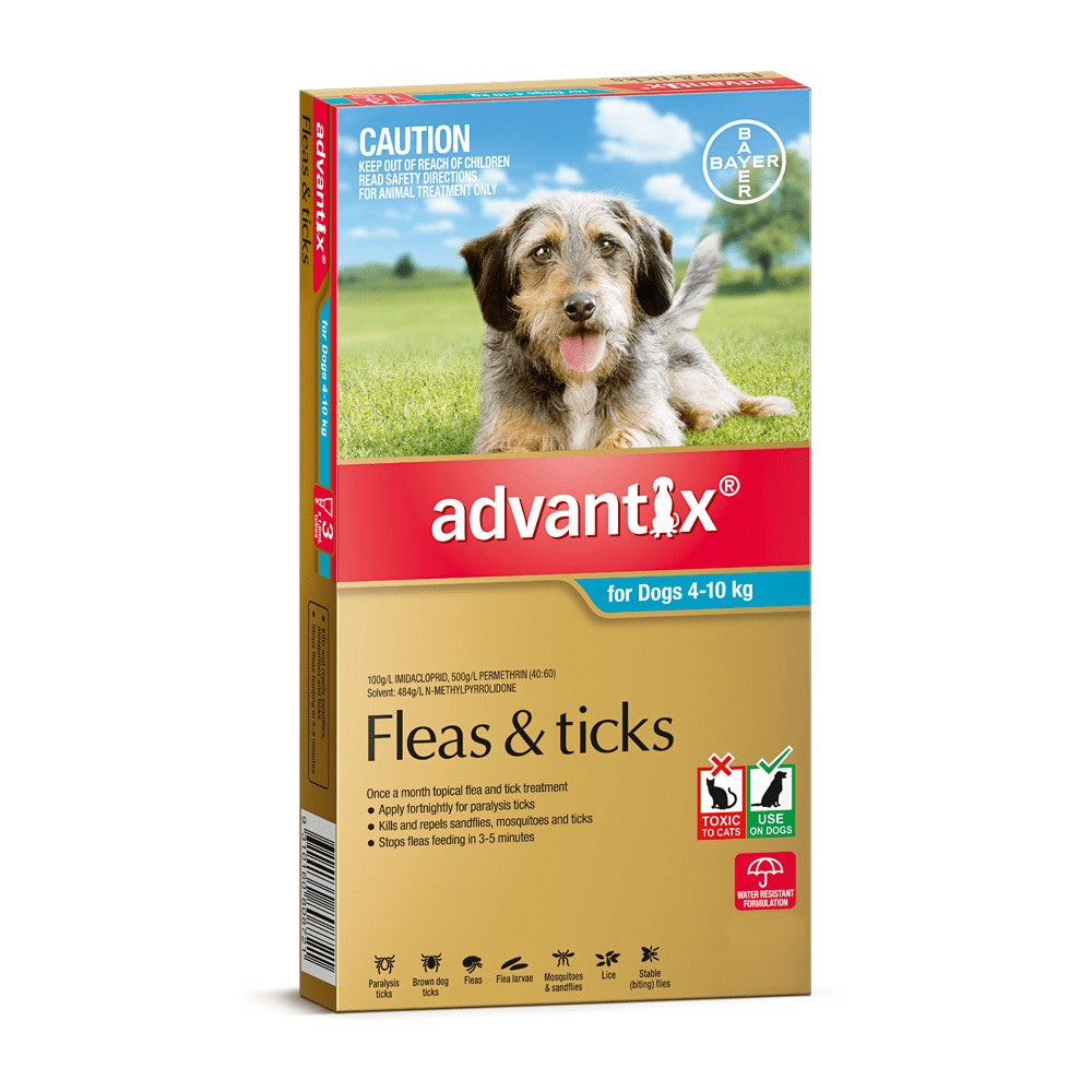 Advantix Dog 4kg-10kg Medium Teal 3 Pack