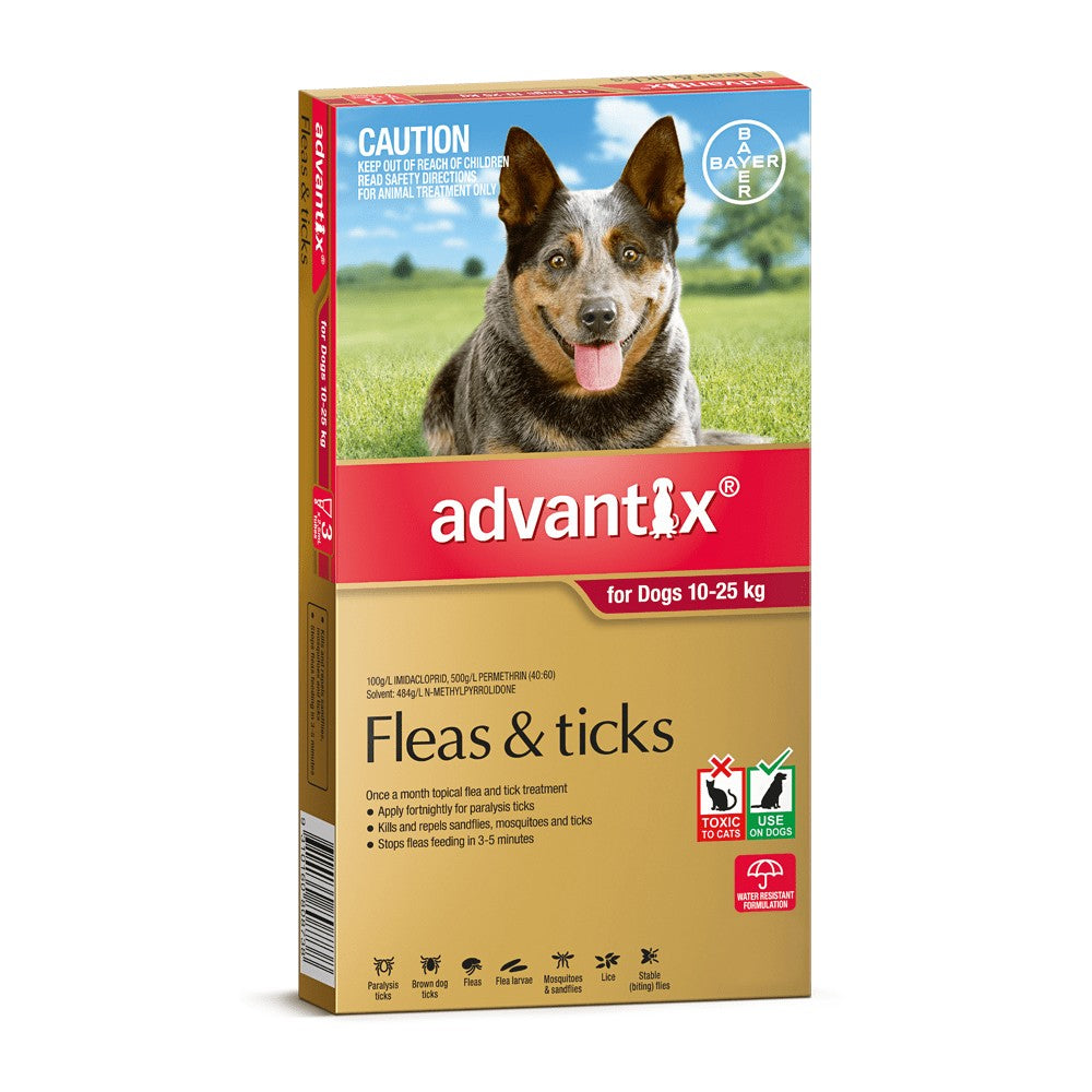 Advantix Dog 10kg-25kg Large Red 3 Pack