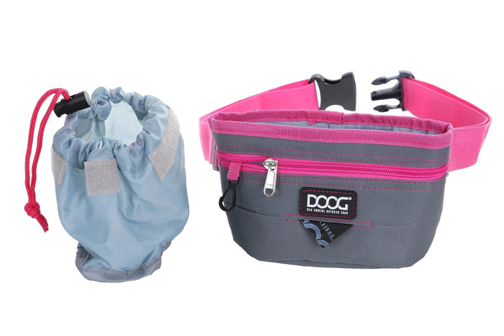 Doog Treat Pouch Grey & Pink Large