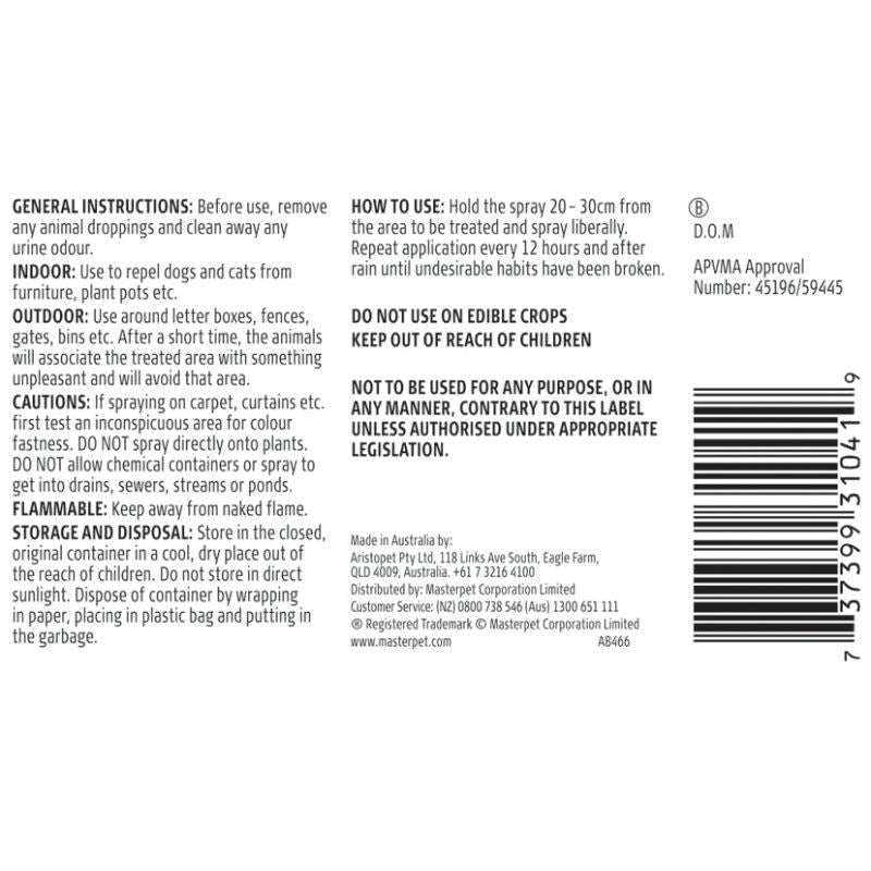 Aristopet Dog Repel Spray House 125ml