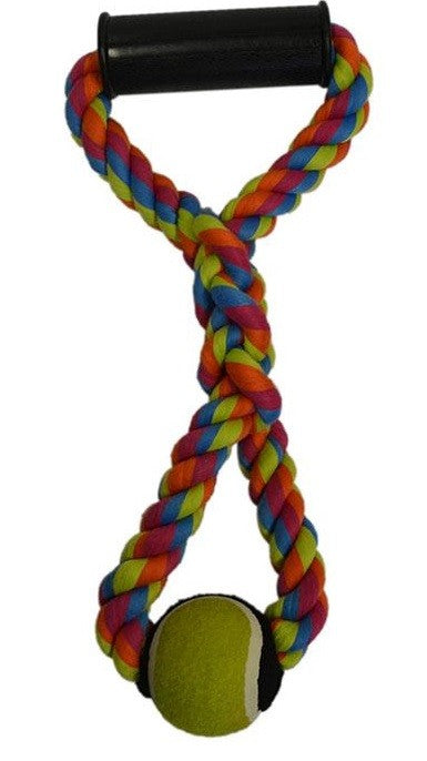 Toy Dog Scream Tug Rope & Ball 35cm