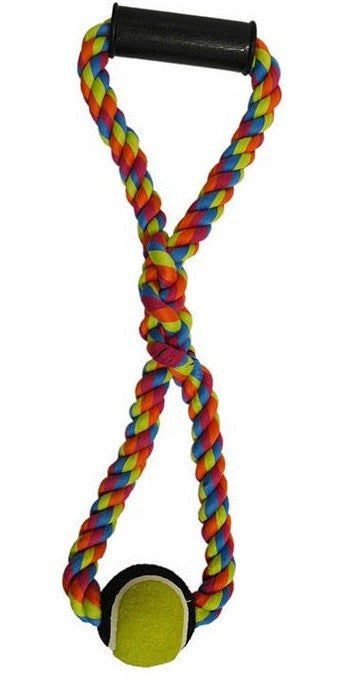 Toy Dog Scream Tug Rope & Ball 50cm