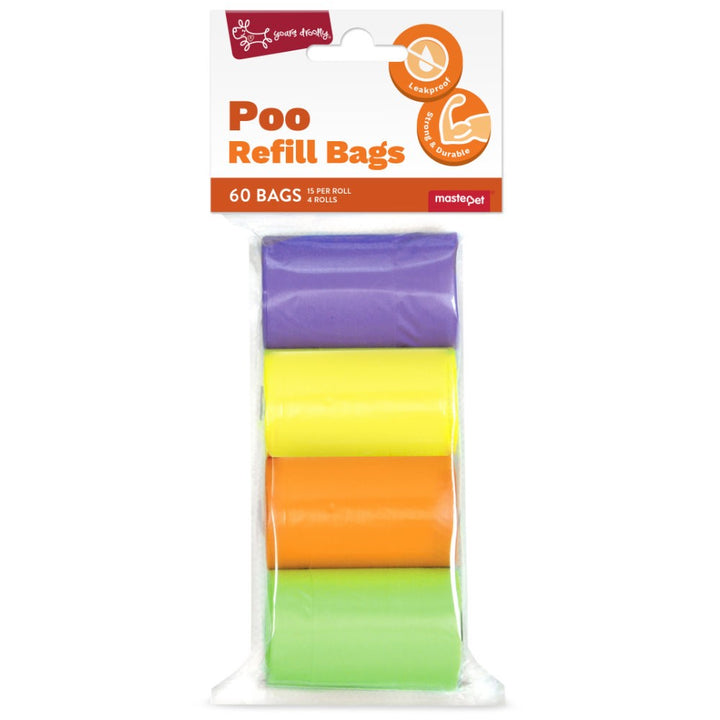 Poo Bag Yours Droolly Refill Rainbow 60pack