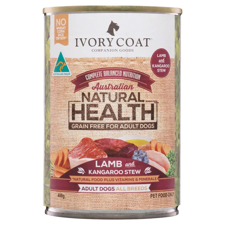 Ivory Coat Dog Wet Can Grainfree Lamb & Kangaroo Stew 400gm