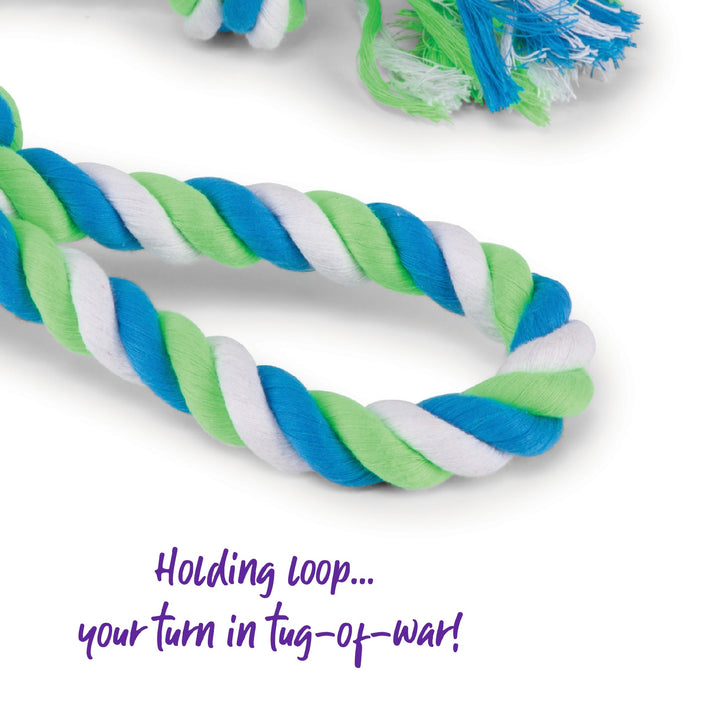 Kazoo Dog Toy Twisted Rope Three Knot Tug Extra Large