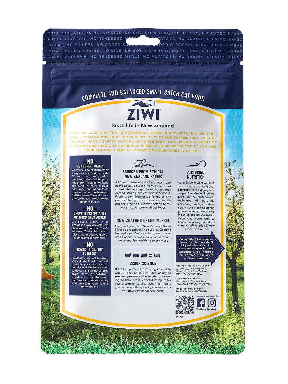 Ziwi Peak Air Dried Cat Food Chicken 400gm