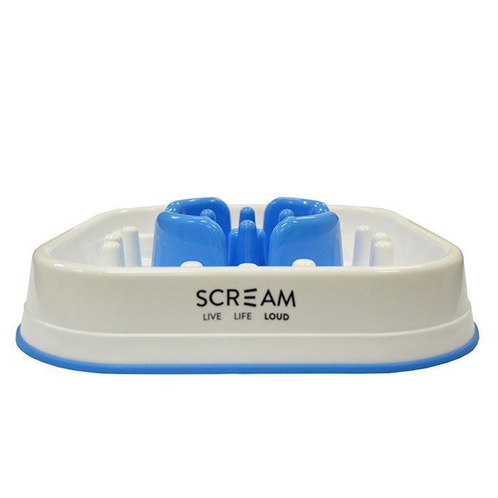 Bowl Scream Slow Feed Interactive 28cmx28cmx7cm Loud Blue