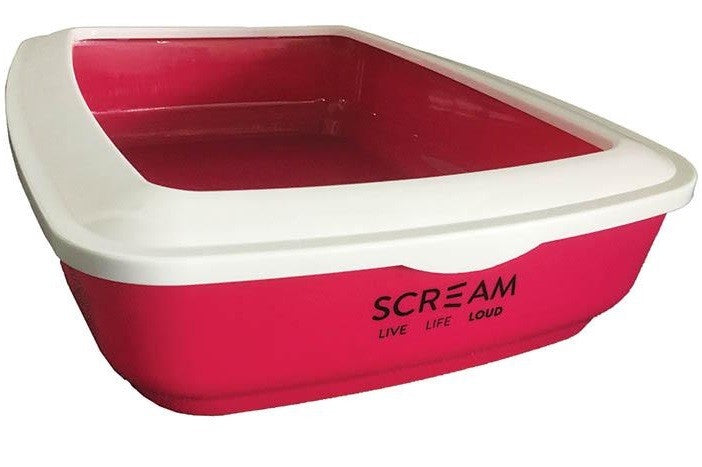 Littertray Scream Rectangle 50cmx35cmx14cm Loud Pink