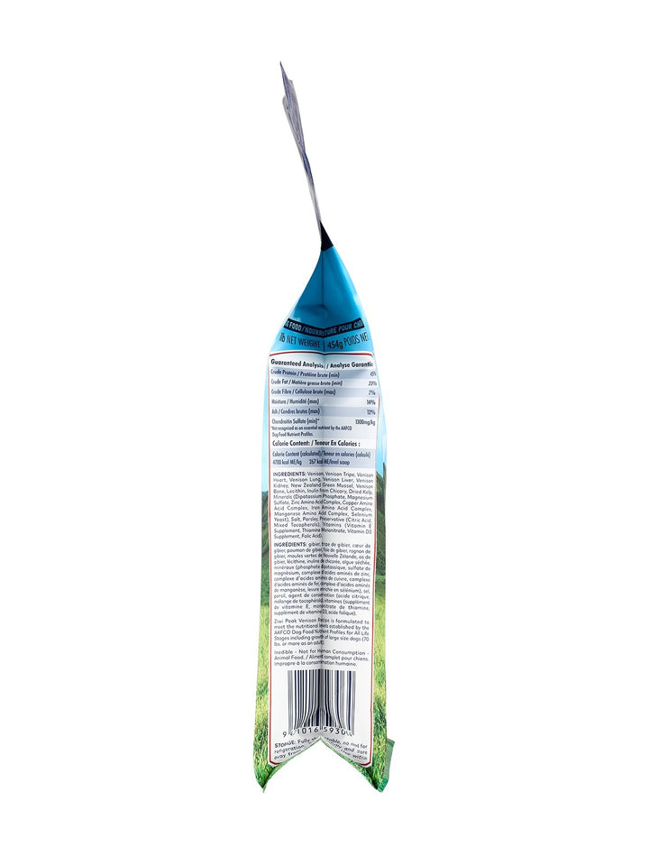 Ziwi Peak Air Dried Dog Food Venison 454gm