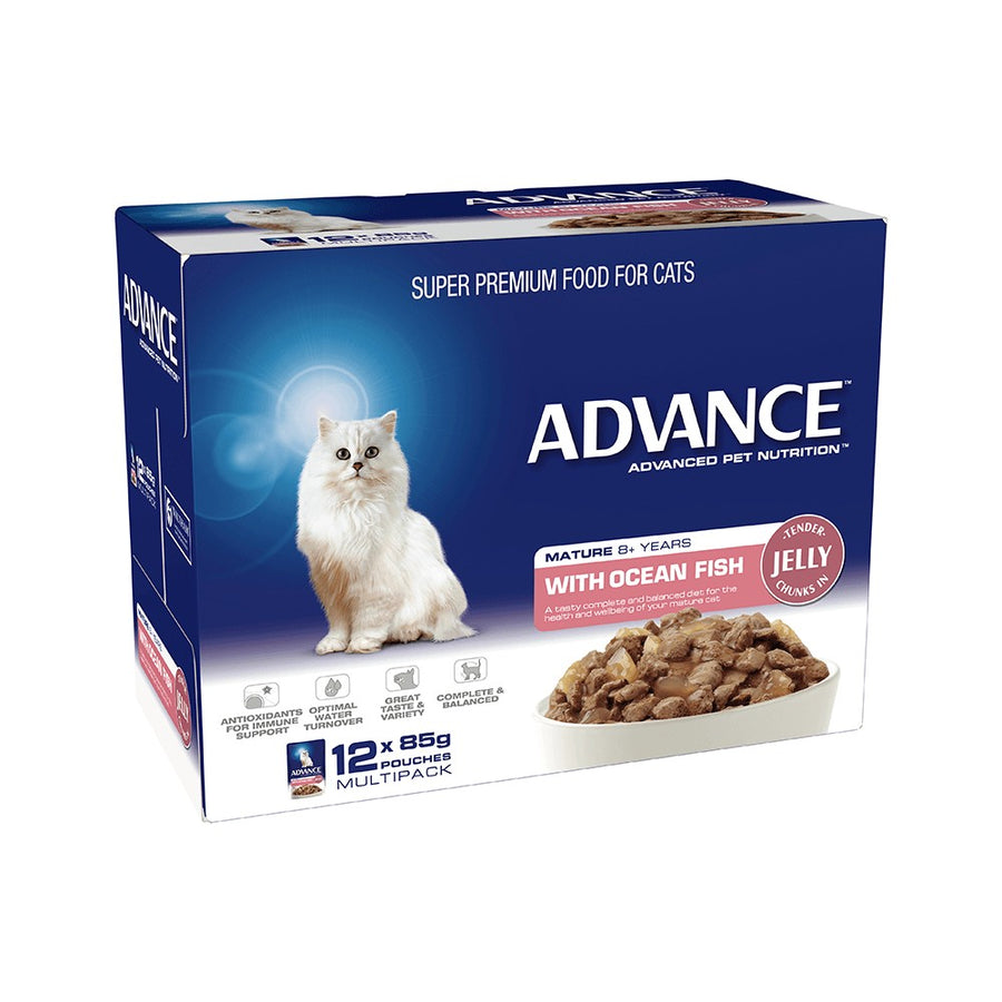 Advance Cat Wet 8+ Fish Jelly Box Of 12