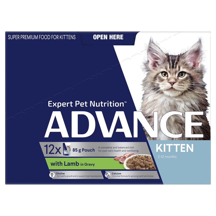 Advance Cat Wet Kitten Lamb Gravy Box Of 12