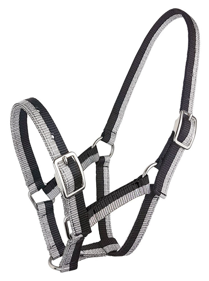 Foal Headstall Sparkle Black & Silver