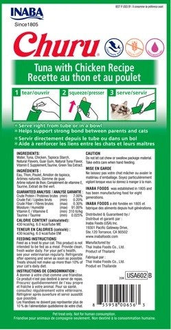 Treat Cat Inaba Churu Tube Tuna & Chicken Recipe