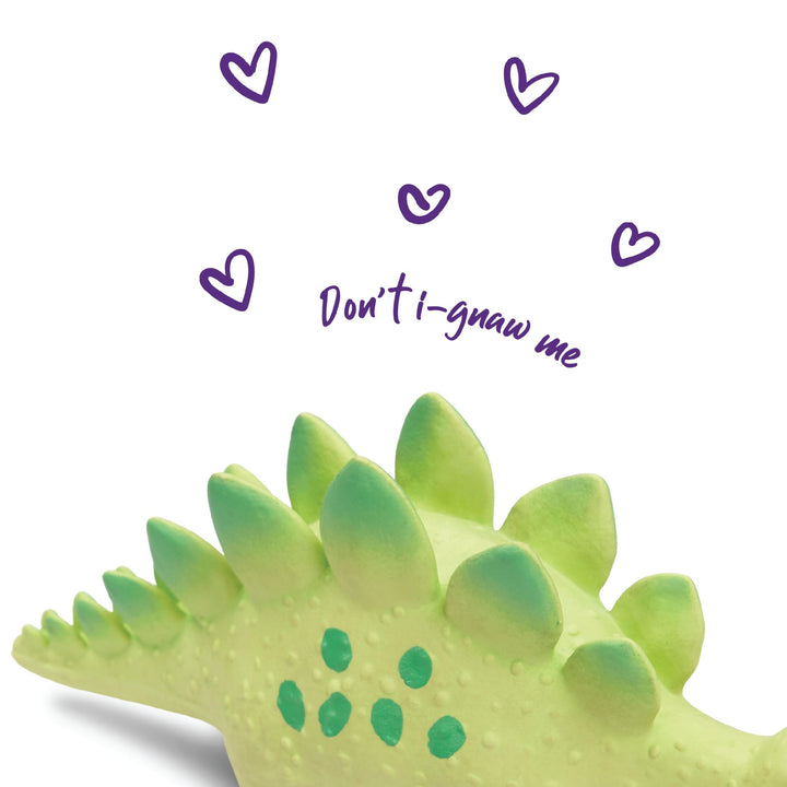 Kazoo Dog Toy Latex Stegosaurus Green Medium