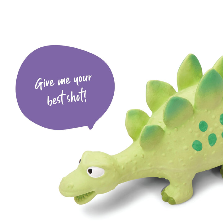 Kazoo Dog Toy Latex Stegosaurus Green Medium