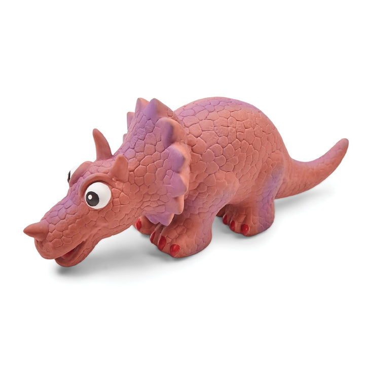 Kazoo Dog Toy Latex Triceratops Natural Large