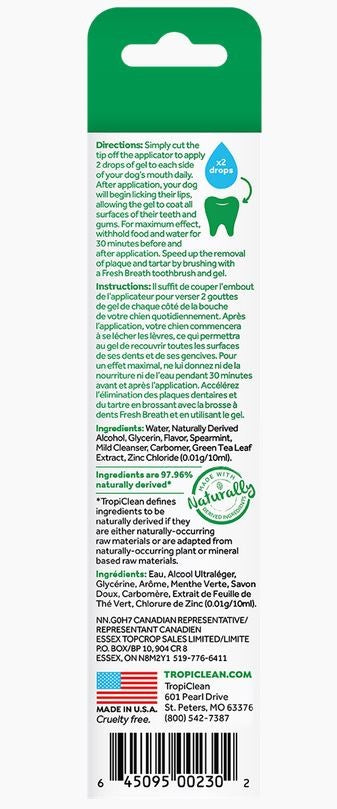 Tropiclean Fresh Breath Gel Vanilla Mint 59ml