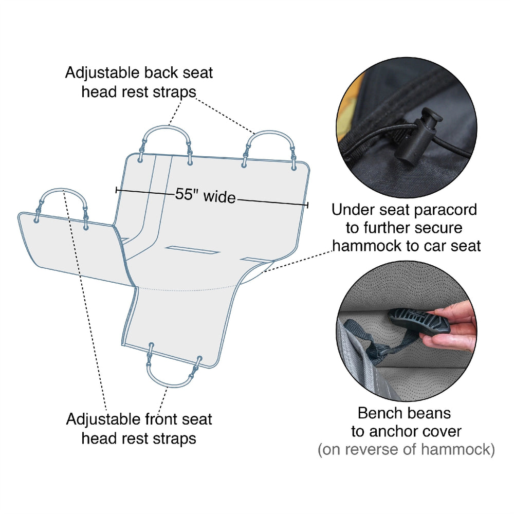 Car Seat Hammock Kurgo Wander Charcoal