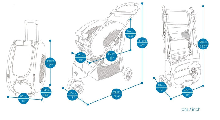 Ibiyaya Eva Pet Carrier And Stroller 5in1 Combo Tangerine