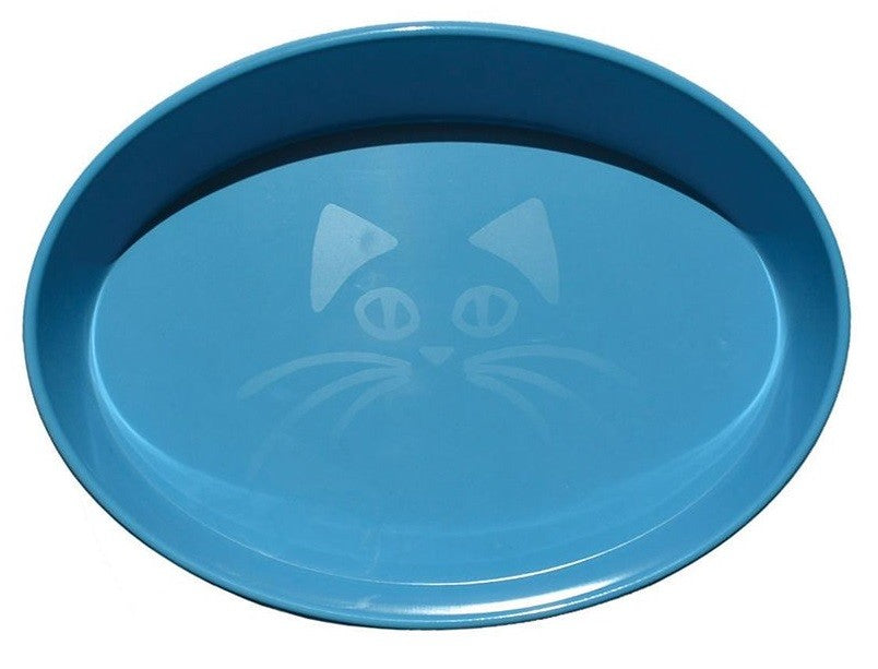 Cat Bowl Oval Face Scream Loud Blue