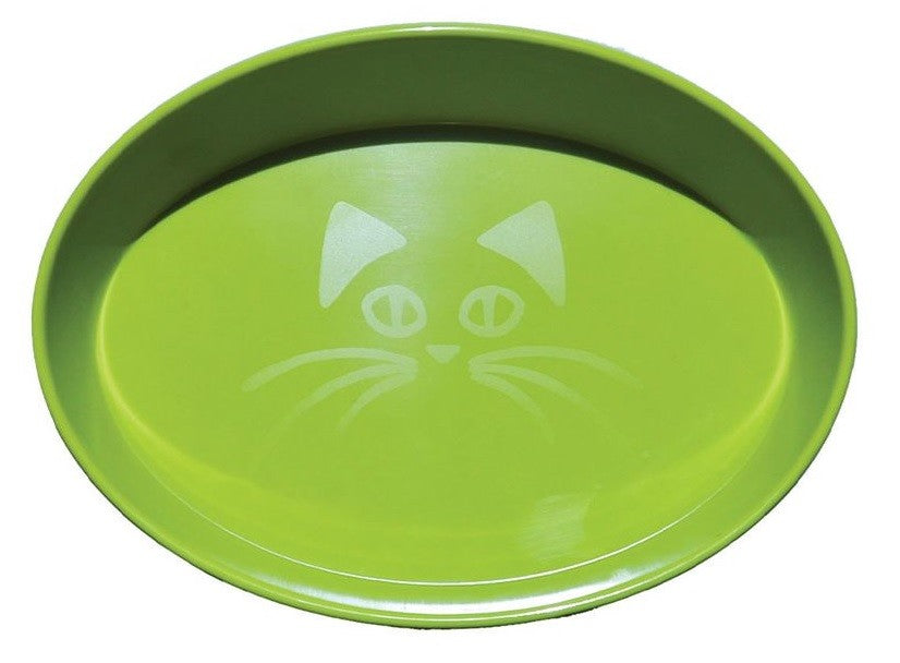 Cat Bowl Oval Face Scream Loud Green