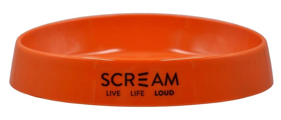 Cat Bowl Oval Face Scream Loud Orange