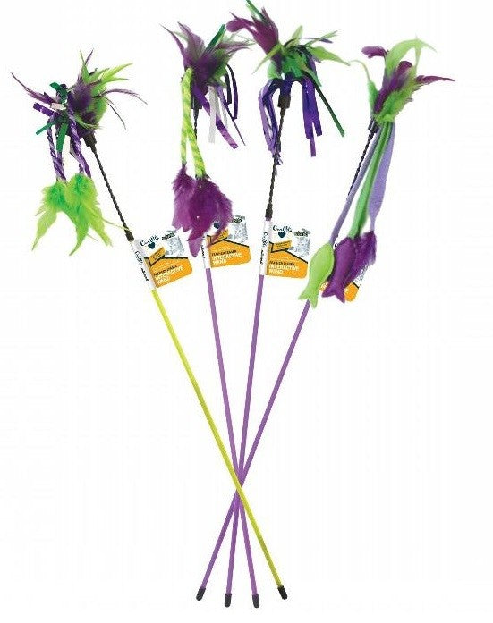 Cat Toy Feather Wand 45cm Wand & Dangler