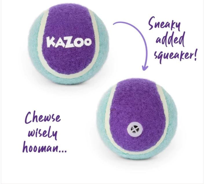 Kazoo Dog Toy Tennis Ball Squeaky Medium