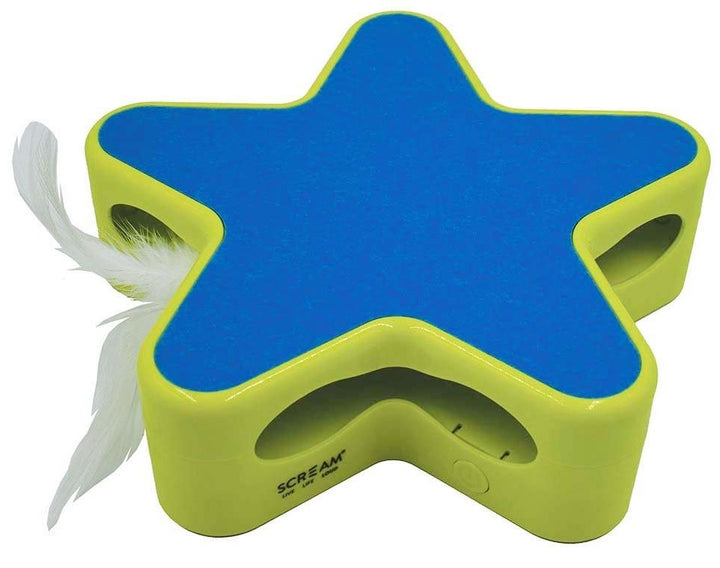 Cat Toy Scream Electronic Star Motion 19cm X 5cm Green & Blue