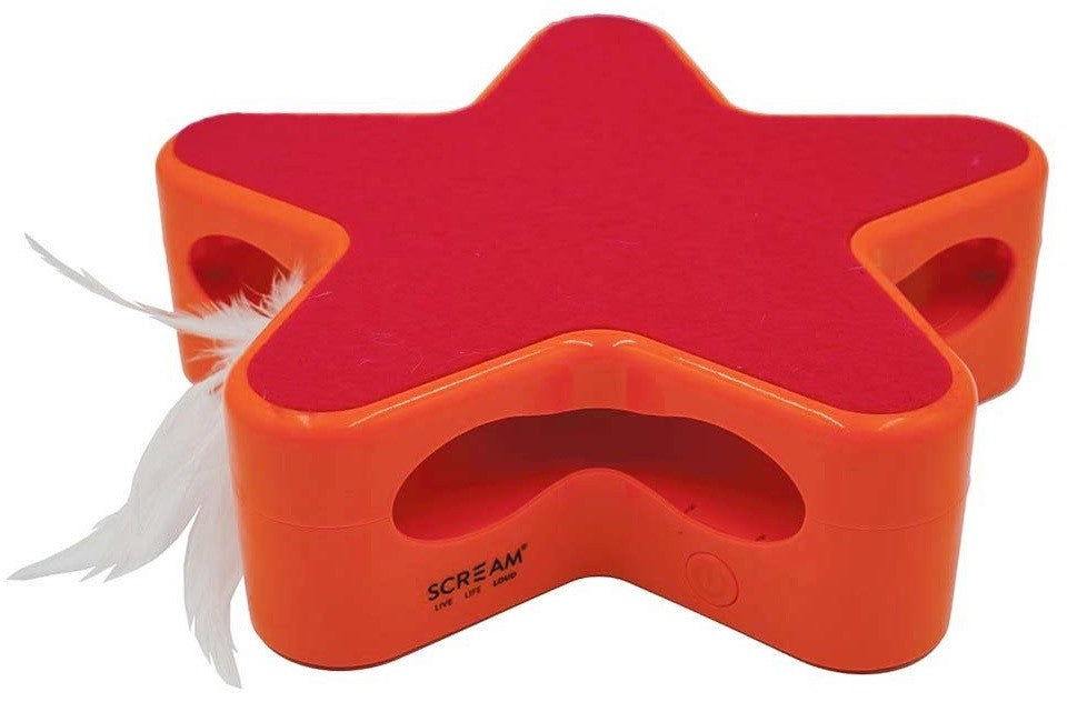 Cat Toy Scream Electronic Star Motion 19cm X 5cm Pink & Orange
