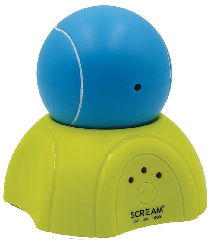 Cat Toy Scream 360 Laser Light Ball & Stand 9cm Green & Blue