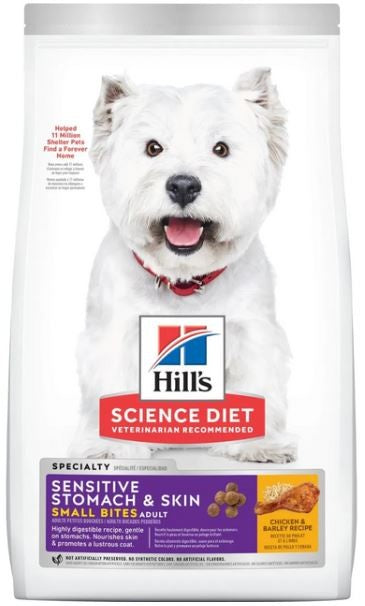 Hills Dog Adult Sensitive Stomach & Skin Small Bites 6.8kg