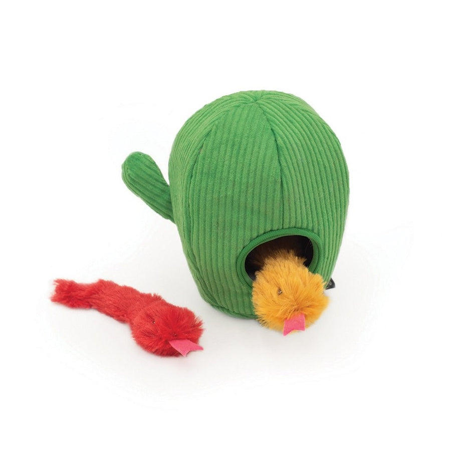 Cat Toy Zippy Claws Burrow Snakes In Cactus 20cm X 10cm X 10cm