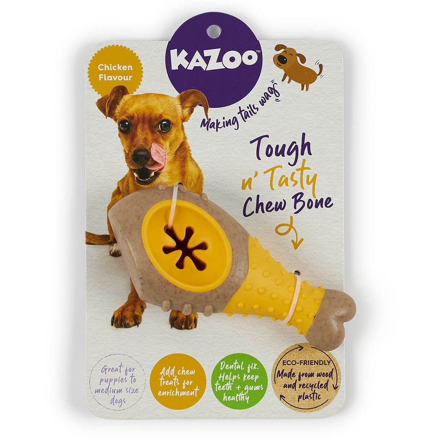 Kazoo Dog Toy Tough N Tasty Chew Bone Chicken
