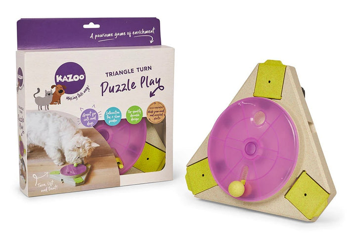 Kazoo Dog Toy Interactive Puzzle Play Triangle Turn