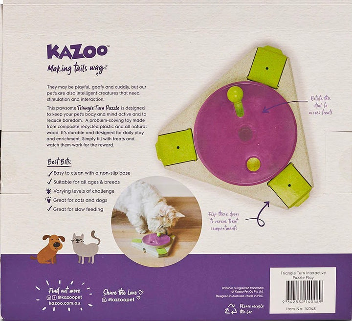 Kazoo Dog Toy Interactive Puzzle Play Triangle Turn