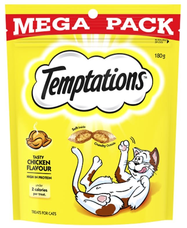 Treat Cat Temptations Snacks Tasty Chicken 180gm-Temptations-Ascot Saddlery