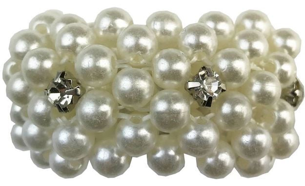 Hair Scrunchie Hamag Pearl With Crystals Small