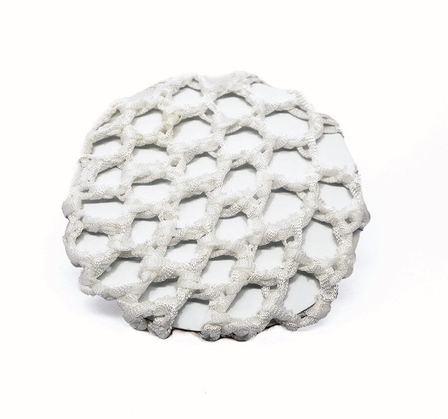 Hair Net Hamag Crocheted Ribbon Hair Bun White