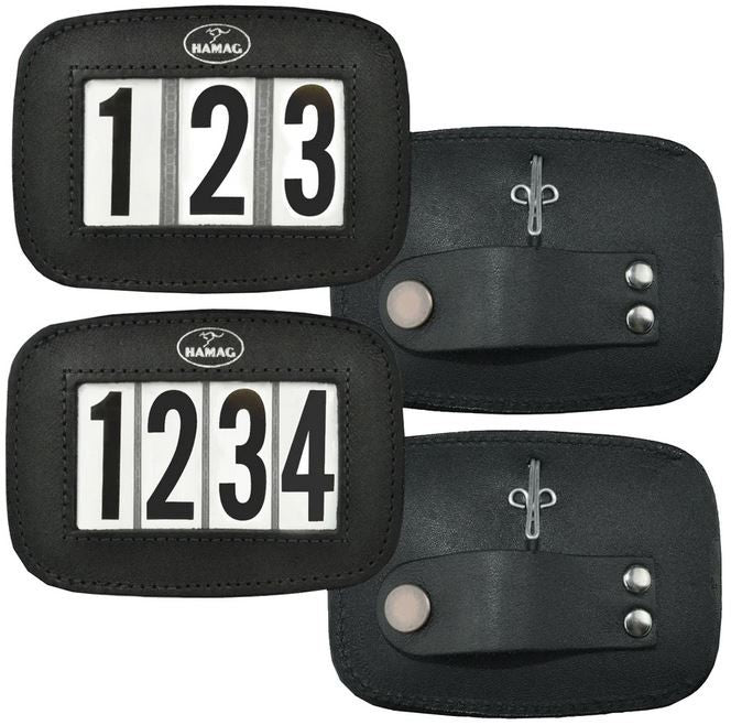 Hamag Number Holder Bridle Leather 4 Digit Pair Mahogany Brown
