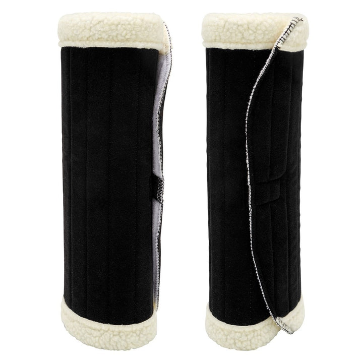 Bandage Pads Faux Sheepskin Trim Pair Showmaster Black