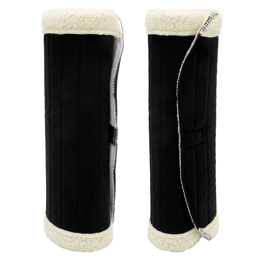 Bandage Pads Faux Sheepskin Trim Pair Showmaster Black