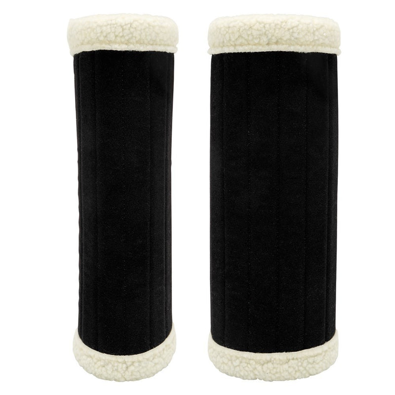 Bandage Pads Faux Sheepskin Trim Pair Showmaster Black-Showmaster-Ascot Saddlery